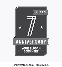 7 years anniversary design template. Vector and illustration.