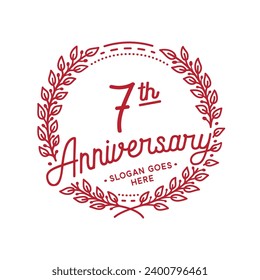 7 years anniversary logo collection. 7th years anniversary celebration hand drawn logotype. Vector and illustration