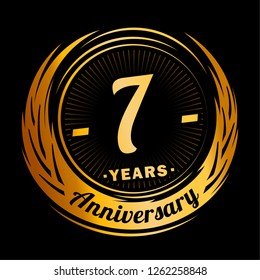 7 years anniversary. Anniversary logo design. 7 years logo