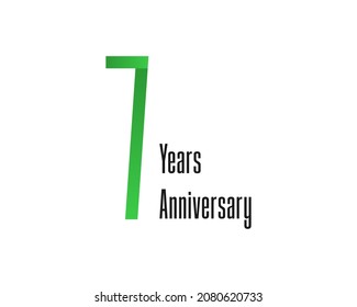 7 years anniversary logo design. The number for celebration with high and thin style