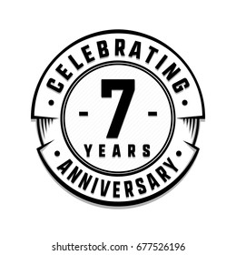 7 years anniversary logo template. Vector and illustration.