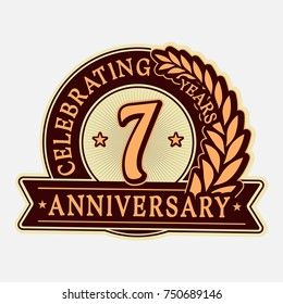 7 years anniversary logo template. Vector and illustration.