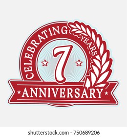 7 years anniversary logo template. Vector and illustration.