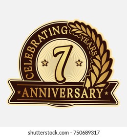 7 years anniversary logo template. Vector and illustration.