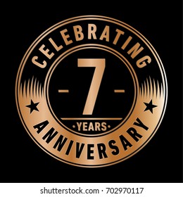 7 years anniversary logo. Vector and illustration.