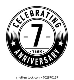 7 years anniversary logo. Vector and illustration.