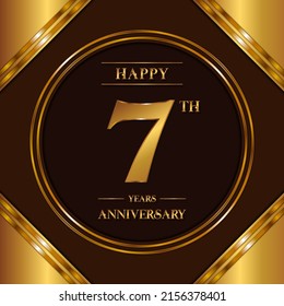 7 Years Anniversary logotype. Anniversary celebration template design for booklet, leaflet, magazine, brochure poster, banner, web, invitation or greeting card. Vector illustrations.