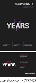 7 Years Anniversary Logotype design with overlapping styles between numbers and letters