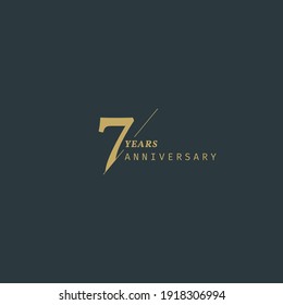 7 years anniversary logotype with modern minimalism style. Vector Template Design Illustration.