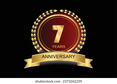 Icono vectorial de 7 años, logotipo. Elemento de diseño con número de estilo gráfico moderno para el 7° aniversario