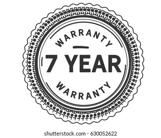 7 years black warranty label icon vector vintage grunge retro