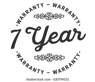7 years black warranty vector