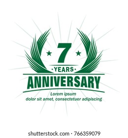 7 years design template. Anniversary vector and illustration template.