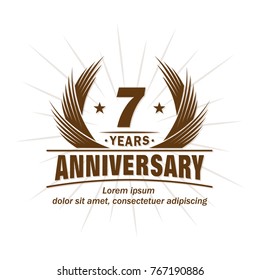 7 years design template. Anniversary vector and illustration template.