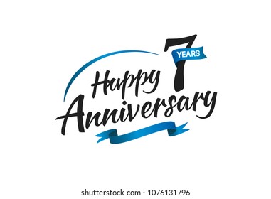 7 Years Happy Anniversary Celebration Blue Stock Vector (Royalty Free ...