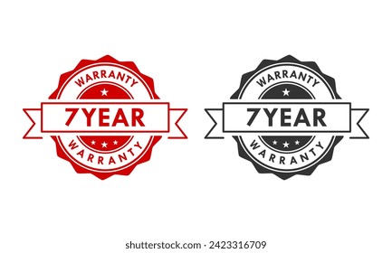 7 years and lifetime warranty label template illustration