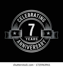 7 years logo design template. 7th anniversary vector and illustration.