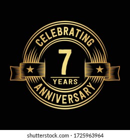 7 years logo design template. 7th anniversary vector and illustration.