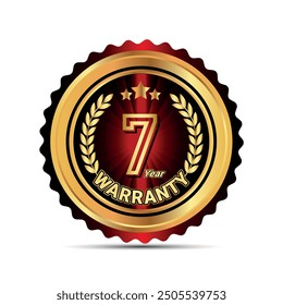 7 years warranty badge and warranty seal stamp for warranty packaging sticker