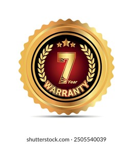 7 years warranty badge and warranty seal stamp for warranty packaging sticker