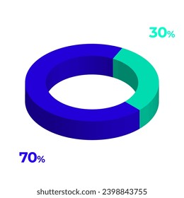 70 30 3d donut pie chart illustration eps vector