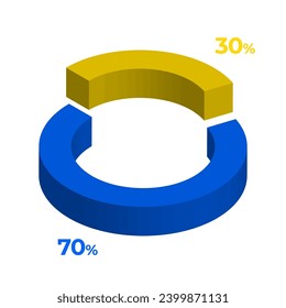 70 30 3d donut pie chart illustration eps vector