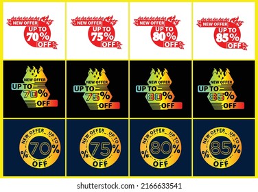 Up to 70, 75, 80, 85 percent off logo, sticker and icon design