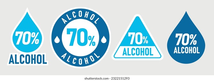 70% Alcohol Icon Vector Illustration for packaging design