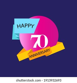 70 Anniversary celebration template vector design illustration