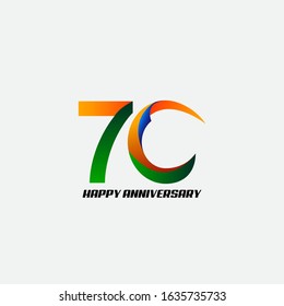 70 anniversary celebration vector concept template design illustration
