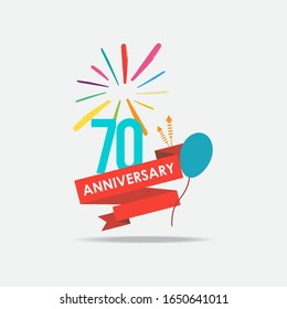 70 anniversary celebration vector concept template design illustration