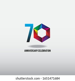 70 anniversary celebration vector concept template design illustration