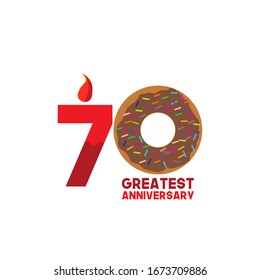 70 anniversary celebration vector concept template design illustration