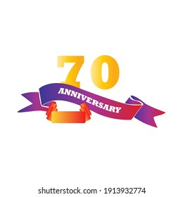 ilustración de diseño de plantillas vectoriales de celebración de 70 años