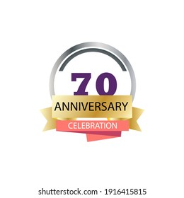 70 Anniversary celebration vector template design illustration
