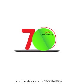 70 anniversary concept template design red and green