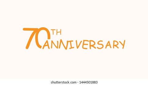 70 anniversary logo concept. 70th years birthday icon. Isolated golden numbers on black background. Vector illustration. EPS10.