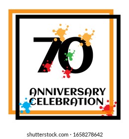 70 anniversary logo vector template. Design for banner, greeting cards or print