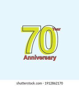 Diseño de plantilla de logotipo para banner, afiche, ilustrador vectorial de tarjeta de 70 años