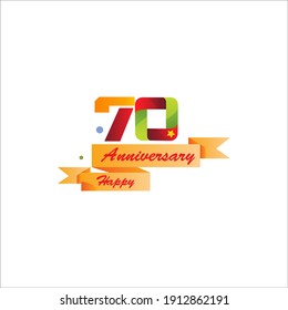 70 anniversary logotype template design for banner, poster, card vector illustrator