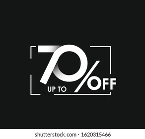 70% big sale upto off discount design. vetor illustration.