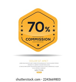 70% Commission limited offer, Vector label.