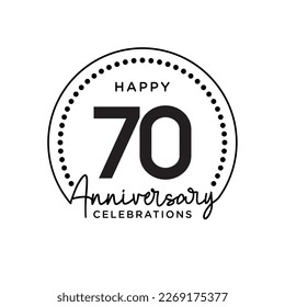70 concepto, monocromo, diseño para eventos, tarjeta de invitación, tarjeta de saludo, banner, afiche, volante, portada de libro e impresión. Vector Eps10