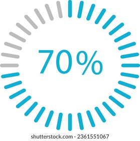 70% cyan circular loading vector eps 10 suitable for websites and others	
