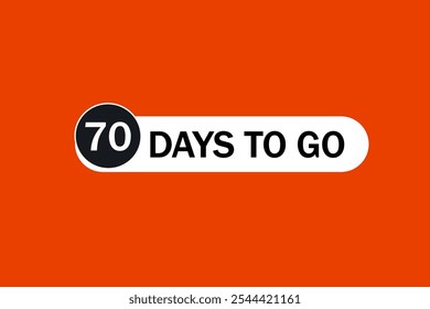 Noch 70 Tage, Symbol, Stil, Timer, Countdown, Uhr, Zeit, Hintergrund, Vorlage, 70 Tage vor dem Start, Countdown, Aufkleber, Linkes Banner, Geschäft, Verkauf, Label-Button
