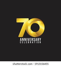 Celebración vectorial del logotipo de diseño 70