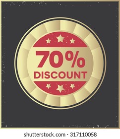 70 % discount badge