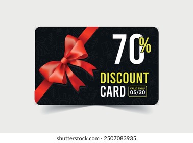 70% Discount card or coupon card and discount shopping card, discount voucher