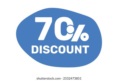 70% discount icon ticket template vector flat design