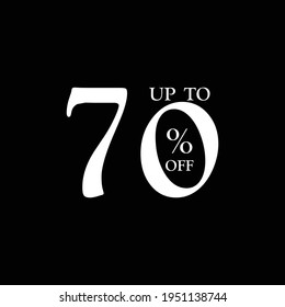 70% Discount Label Number Vector Template